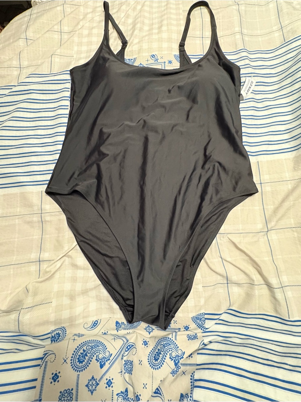 Old Navy Black One-Piece Swimsuit with Thin Straps